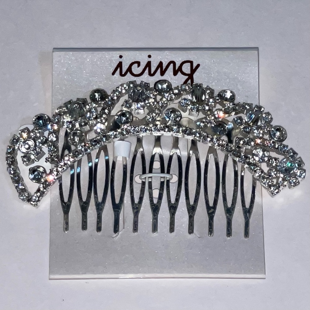 Icing Rhinestone Hair Comb, Size 3.5” x .75”